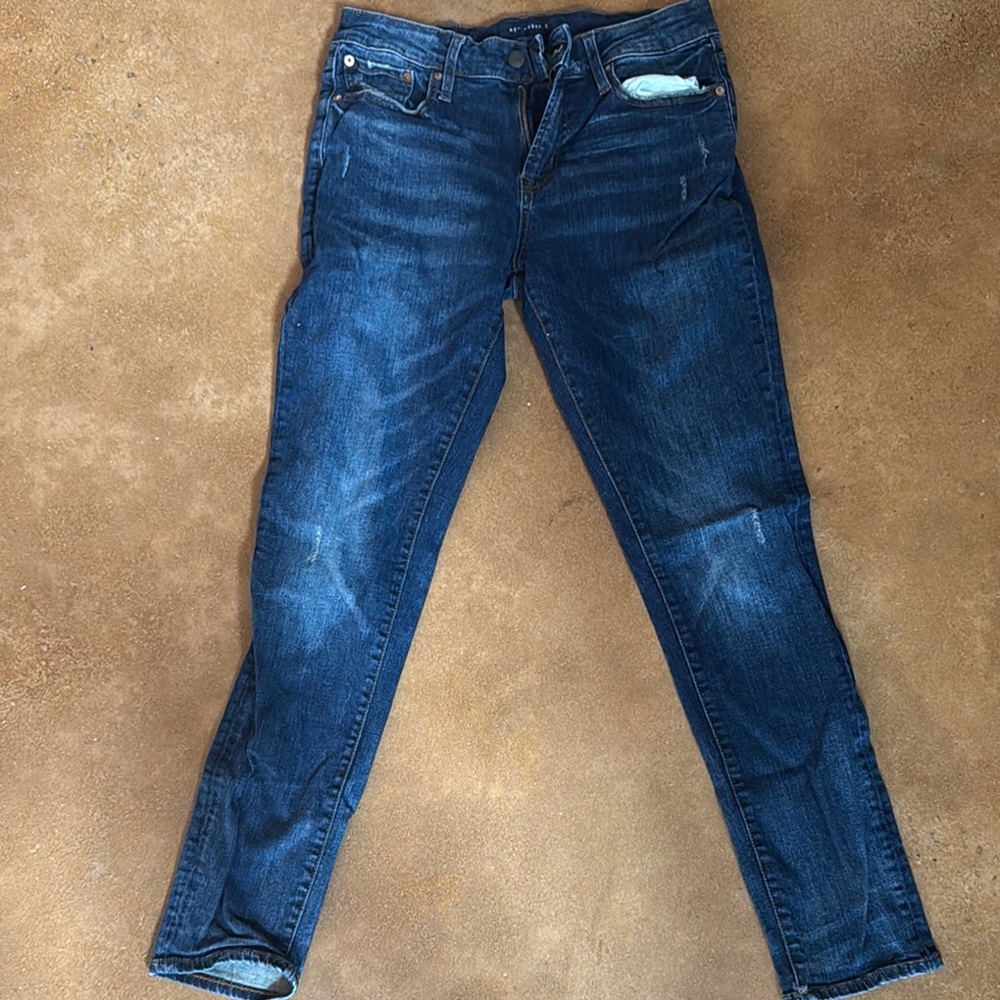 Aeropostale Blue Skinny Jeans Distressed Tapered